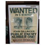 JOHN DILLINGER WANTED POSTER 19x25