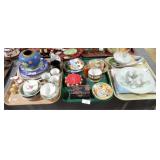 3 TRAYS ORIENTAL CHINA & MORE