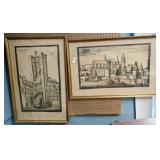 2 GERMAN WOODBLOCK PRINTS 31x20