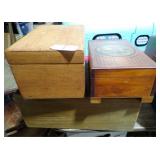 3 WOODEN DESK BOXES