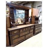 LEA BEDROOM SET W/ 2 DRESSERS, END STAND