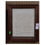 SMALL FRAMED DOCUMENT 11X13