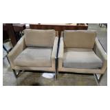 2 BAUGHMAN/GOGGIN FLOATING CUBE ARMCHAIRS