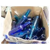VINTAGE BLUE GLASS BOTTLES