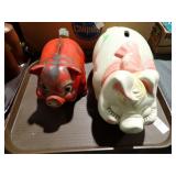 2 VINTAGE PIGGY BANKS
