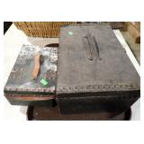2 EARLY HOBNAILED BOXES BY LIBBY