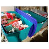3 LG TUBS XMAS DECORATIONS
