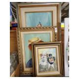3 FRAMED CLOWN ART UP TO 20x32