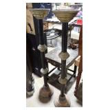 2 TALL METAL CANDLESTICKS 42'