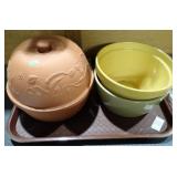 BATTER BOWLS + TERRACOTTA LIDDED POT