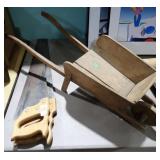 PAIR OF SAWS + WHEELBARROW