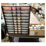 PARTS ORGANIZER W/ CONTENTS + JARS OF PARTS
