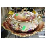 ROYAL MUNICH FRUIT PAINTED BOWL + LIDDED DISH