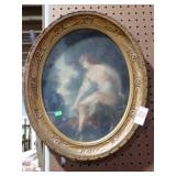 GILT FRAMED OVAL ART 16x18