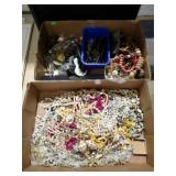 2 FLATS NECKLACES, WATCHES, ROSARIES, ODDS & ENDS
