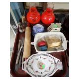 GLASS, CHINA, SCALE, ROLLING PIN, FLATWARE