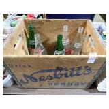 EARLY GLASS BOTTLES IN NESBITT'S CRATE