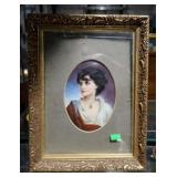 GILT FRAMED PORCELAIN PORTRAIT 10x13