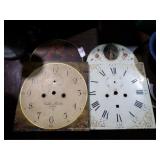 2 PAINTED GRANDFATHER CLOCK FACES