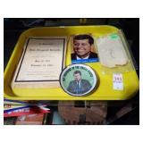 JFK PLATE, SIGNATURE, PAPER