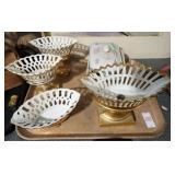 GILT PAINTED CHINA BASKETS