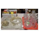 2 TRAYS CUT & OVERLAID GLASS