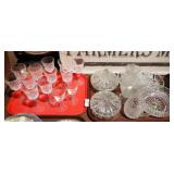 2 TRAYS STEMWARE & CUT GLASS
