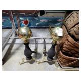 BRASS BALL ANDIRONS