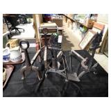 2 PAIRS ANDIRONS W/ CAST ANCHORS