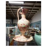 ITALIAN CERAMIC PITCHER & DISH