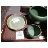 MATTE GREEN POTTERY W/ WELLER, MAYBE ROSEVILLE