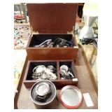 JEWELRY BOX W/ WRISTWATCHES