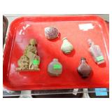 ORIENTAL SNUFF BOXES, PURSE, STATUE