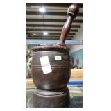 EARLY WOODEN MORTAR & PESTLE