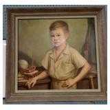 SIGNED O/C PORTRAIT OF BOY 31x29