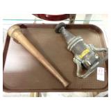 2 VINTAGE BRASS FIRE HOSE NOZZLES