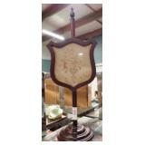 SMALL WOODEN POLE W/ NEEDLEPOINT SCREEN 22'