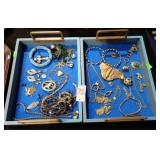 2 TRAYS COSTUME JEWELRY