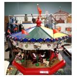 VINTAGE WOODEN TOY CAROUSEL 18'