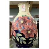 MOORCROFT STYLE FLORAL VASE 12'
