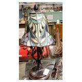 SMALL SLAG GLASS LAMP 16'