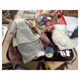 EARLY DOLLS, DECORATIVE EGGS, CHICKEN