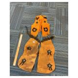 Child Size Suede Leather Cowboy Chaps & Fringed...