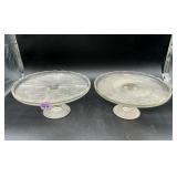 2 Vintage Jeannette Glass Harp Pattern Pedestal...