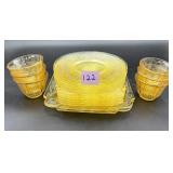 Yellow Depression Glass Lot: Lancaster...