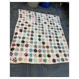 Vintage Scrap Fabric Eight-Point Star Patchwork...