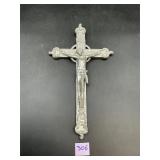Vintage Metal Wall Crucifix w/ INRI ? Approx. 12