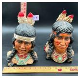 Set of 2 Native American Busts  Universal...