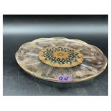 Mid-Century Culver Seville turquoise and 22k...