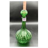 Empoli Italy Green Glass Decanter  Diamond...